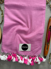 Indupriyaa Baby Pink Pure Handloom Mulmul Cotton Saree